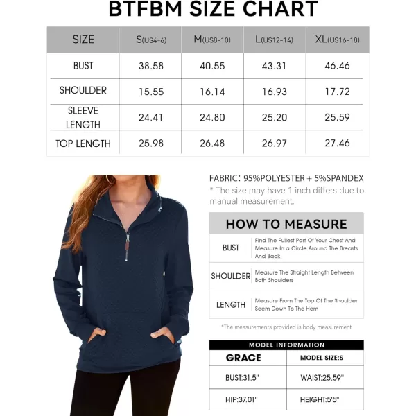 BTFBM Women Fashion Quilted Pattern Lightweight Zipper Long Sleeve Plain Casual Ladies Sweatshirts Pullovers Shirts TopsNavy