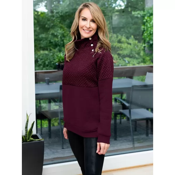 BTFBM Women Fashion Quilted Pattern Lightweight Zipper Long Sleeve Plain Casual Ladies Sweatshirts Pullovers Shirts TopsOblique Red