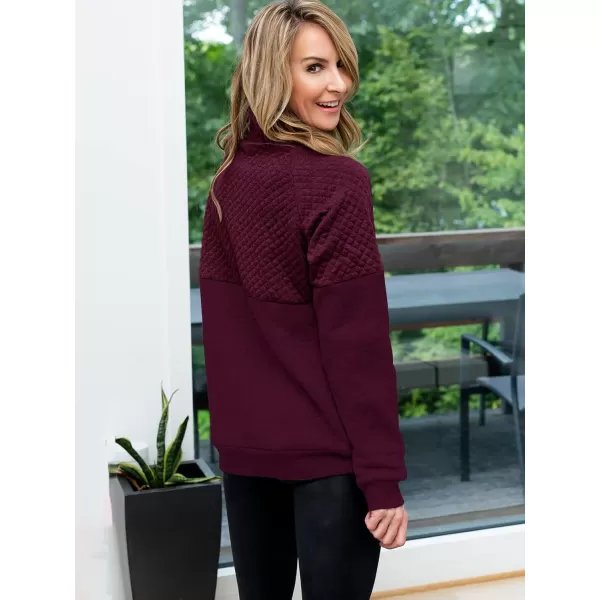 BTFBM Women Fashion Quilted Pattern Lightweight Zipper Long Sleeve Plain Casual Ladies Sweatshirts Pullovers Shirts TopsOblique Red