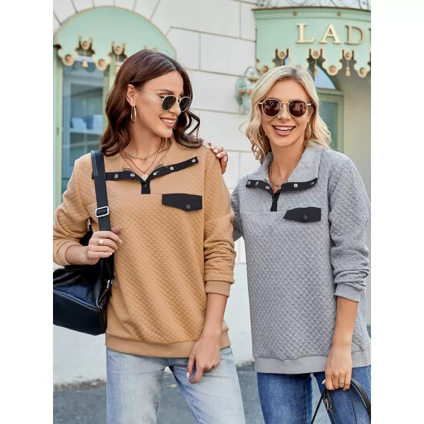 BTFBM Women Fashion Quilted Pattern Lightweight Zipper Long Sleeve Plain Casual Ladies Sweatshirts Pullovers Shirts TopsPure Apricot