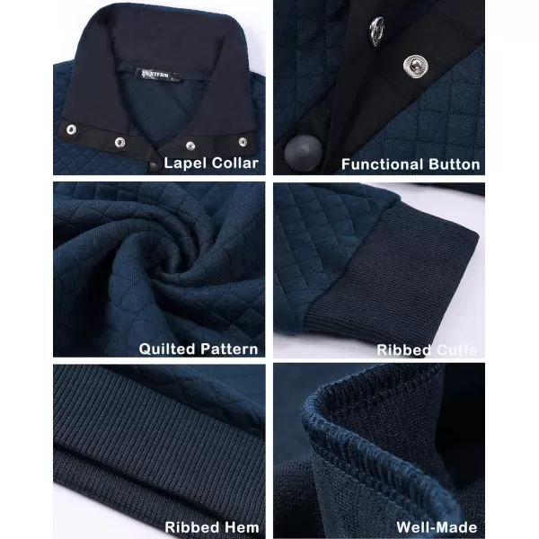 BTFBM Women Fashion Quilted Pattern Lightweight Zipper Long Sleeve Plain Casual Ladies Sweatshirts Pullovers Shirts TopsPure Navy