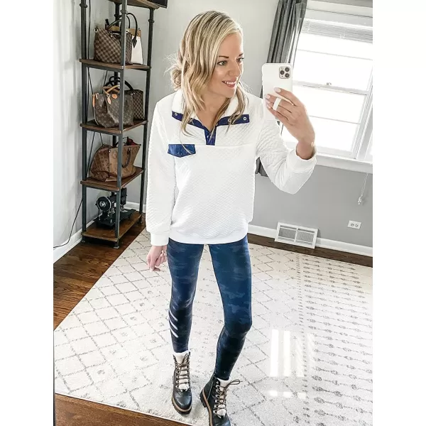 BTFBM Women Fashion Quilted Pattern Lightweight Zipper Long Sleeve Plain Casual Ladies Sweatshirts Pullovers Shirts TopsPure White