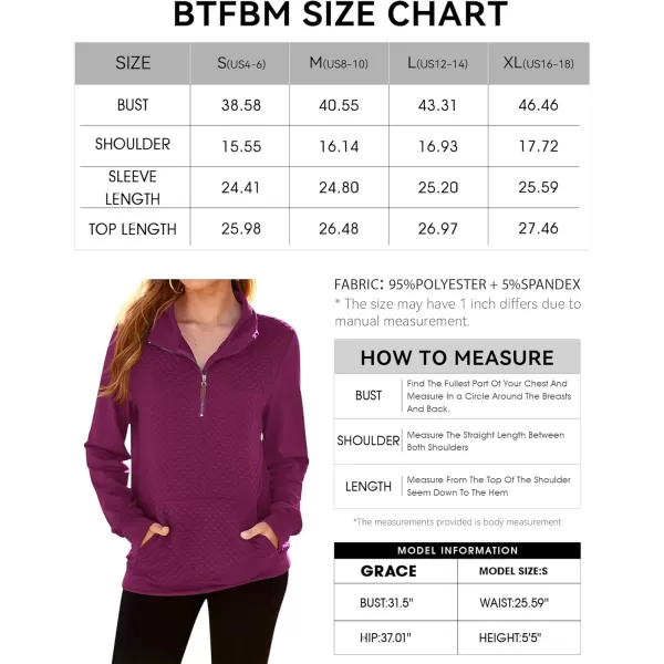 BTFBM Women Fashion Quilted Pattern Lightweight Zipper Long Sleeve Plain Casual Ladies Sweatshirts Pullovers Shirts TopsPurple Red