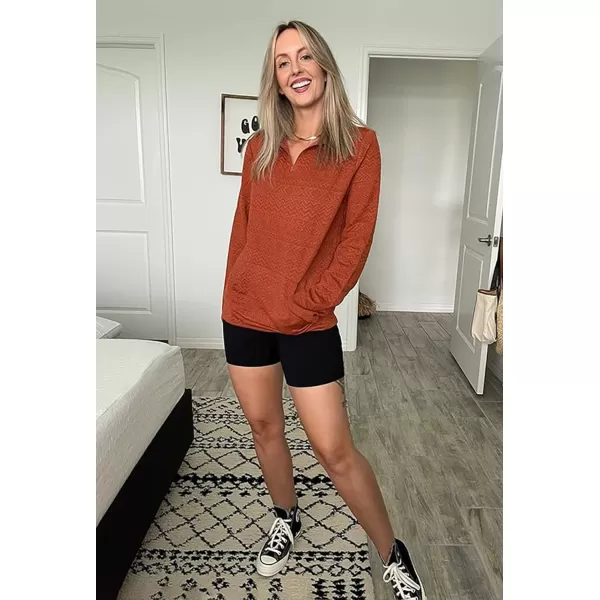 BTFBM Women Fashion Quilted Pattern Lightweight Zipper Long Sleeve Plain Casual Ladies Sweatshirts Pullovers Shirts TopsWhite and Brick Red