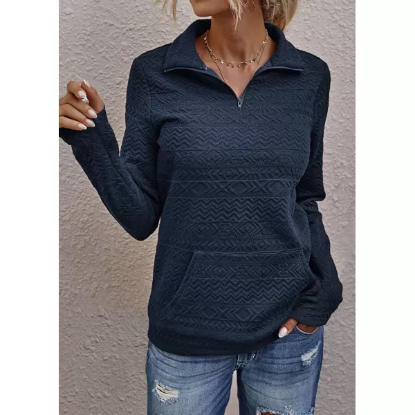 BTFBM Women Fashion Quilted Pattern Lightweight Zipper Long Sleeve Plain Casual Ladies Sweatshirts Pullovers Shirts TopsWhite and Navy