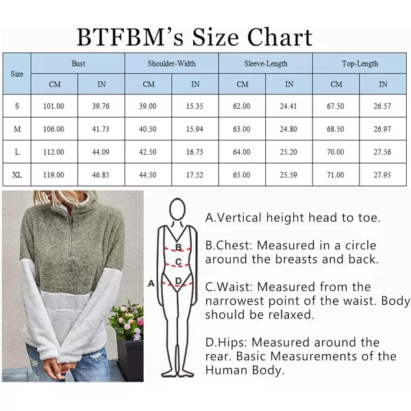 BTFBM Women Sherpa Pullover Quarter Zip Long Sleeve Fluffy Soft Fleece Jackets Sweaters Sweatshirts Hoodies Outwear CoatKhaki