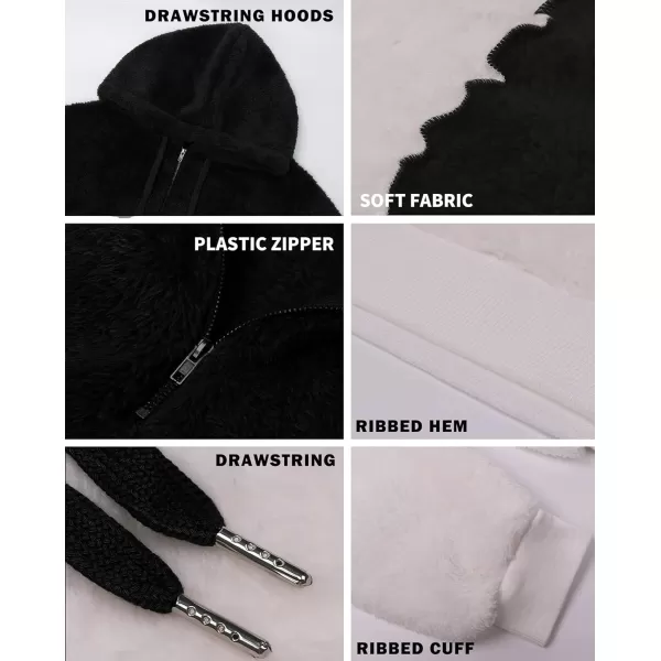 BTFBM Women Sherpa Pullover Quarter Zip Long Sleeve Fluffy Soft Fleece Jackets Sweaters Sweatshirts Hoodies Outwear CoatQblack