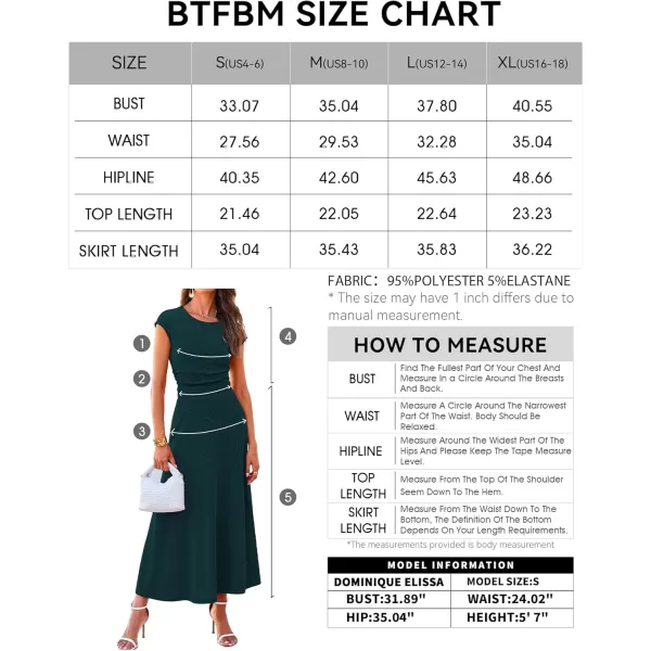 BTFBM Women Two Piece Skirt Set Casual Ribbed Knit Crew Neck Short Sleeve Cropped Top Elastic Waist Swing Midi SkirtsSolid Dark Green
