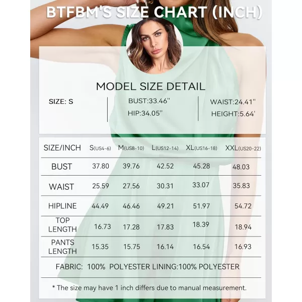 BTFBM Womens Mock Neck Summer Romper Satin Sleeveless Elastic Waist Casual Beach Party One Piece Short Jumpsuit RompersSolid Green