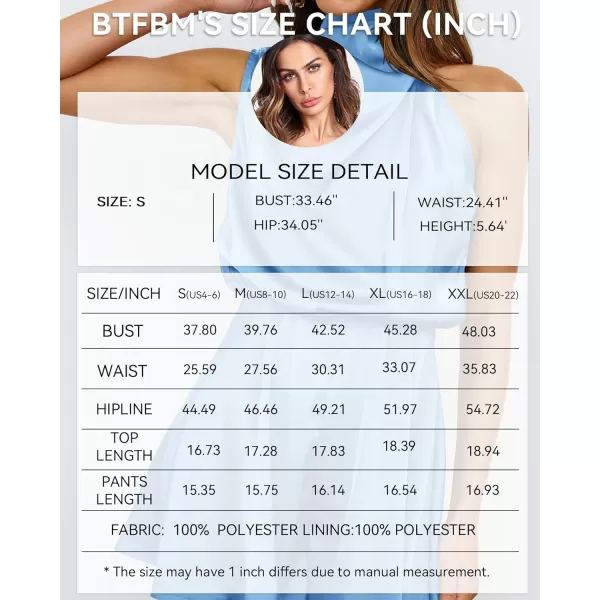 BTFBM Womens Mock Neck Summer Romper Satin Sleeveless Elastic Waist Casual Beach Party One Piece Short Jumpsuit RompersSolid Light Blue