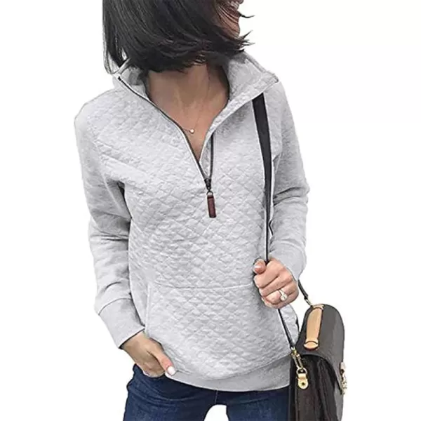 BTFBM Women Fashion Quilted Pattern Lightweight Zipper Long Sleeve Plain Casual Ladies Sweatshirts Pullovers Shirts TopsWhite