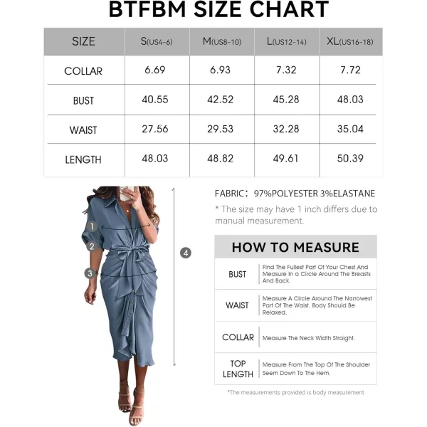 BTFBM 2024 Women Button Down Ruched Shirt Dresses Short Sleeve Lapel V Neck Elegant Party Spring Summer Maxi Satin DressShort Sleeve Grey Blue