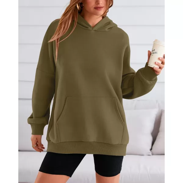 BTFBM Women Oversized Hoodies Pullover Fleece Hooded Sweatshirt Casual Long Sleeve Tops Sweater Fall Winter Fashion 2024Solid Army Green