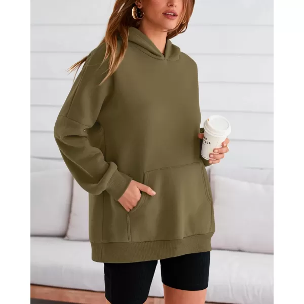 BTFBM Women Oversized Hoodies Pullover Fleece Hooded Sweatshirt Casual Long Sleeve Tops Sweater Fall Winter Fashion 2024Solid Army Green
