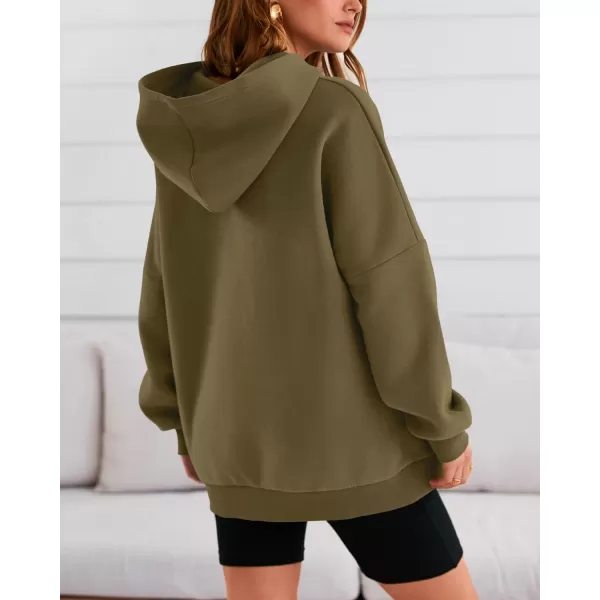 BTFBM Women Oversized Hoodies Pullover Fleece Hooded Sweatshirt Casual Long Sleeve Tops Sweater Fall Winter Fashion 2024Solid Army Green