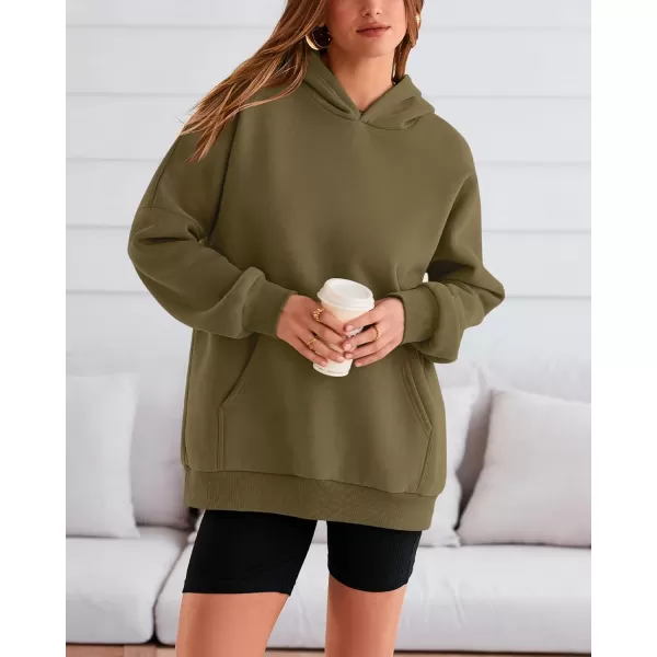 BTFBM Women Oversized Hoodies Pullover Fleece Hooded Sweatshirt Casual Long Sleeve Tops Sweater Fall Winter Fashion 2024Solid Army Green