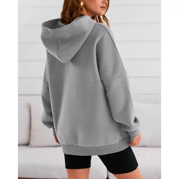 BTFBM Women Oversized Hoodies Pullover Fleece Hooded Sweatshirt Casual Long Sleeve Tops Sweater Fall Winter Fashion 2024Solid Grey