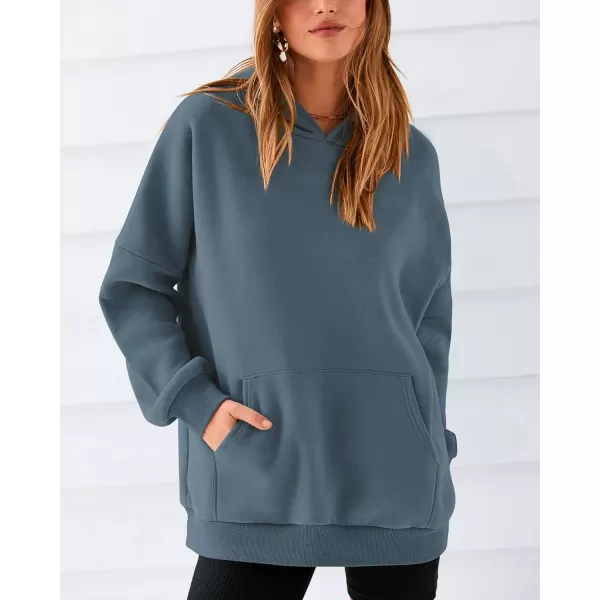BTFBM Women Oversized Hoodies Pullover Fleece Hooded Sweatshirt Casual Long Sleeve Tops Sweater Fall Winter Fashion 2024Solid Lake Blue