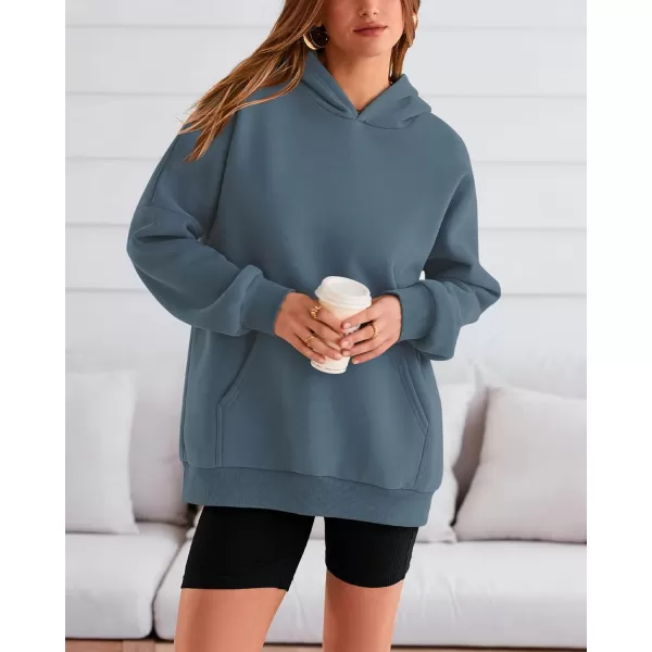BTFBM Women Oversized Hoodies Pullover Fleece Hooded Sweatshirt Casual Long Sleeve Tops Sweater Fall Winter Fashion 2024Solid Lake Blue