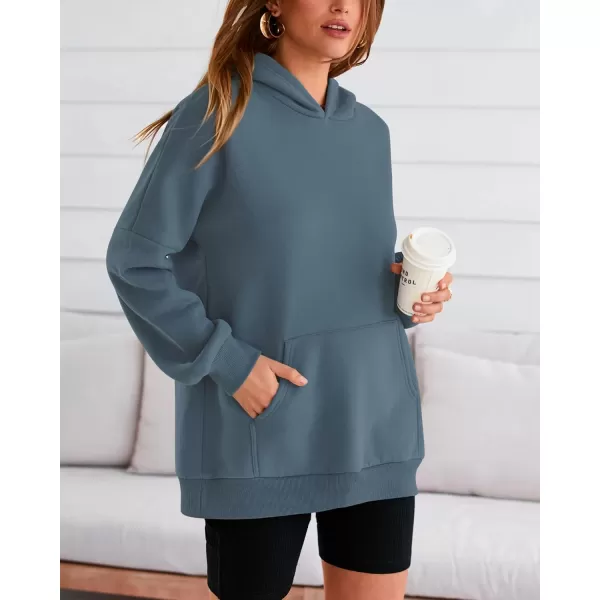 BTFBM Women Oversized Hoodies Pullover Fleece Hooded Sweatshirt Casual Long Sleeve Tops Sweater Fall Winter Fashion 2024Solid Lake Blue