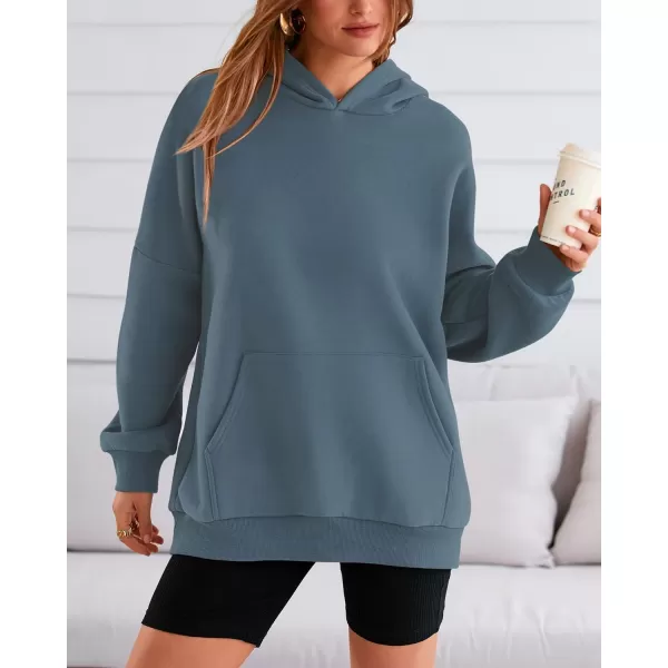 BTFBM Women Oversized Hoodies Pullover Fleece Hooded Sweatshirt Casual Long Sleeve Tops Sweater Fall Winter Fashion 2024Solid Lake Blue