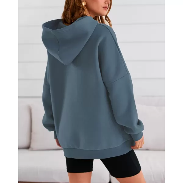 BTFBM Women Oversized Hoodies Pullover Fleece Hooded Sweatshirt Casual Long Sleeve Tops Sweater Fall Winter Fashion 2024Solid Lake Blue