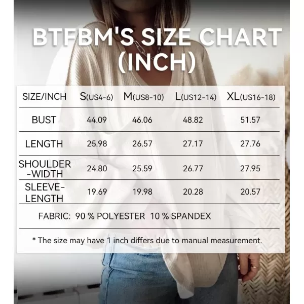 BTFBM Womens Casual V Neck Ribbed Knit Shirts 2024 Fall Pullover Tunic Tops Loose Balloon Long Sleeve Blouses TopSolid Apricot