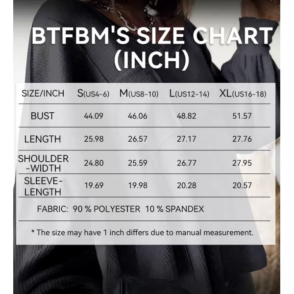 BTFBM Womens Casual V Neck Ribbed Knit Shirts 2024 Fall Pullover Tunic Tops Loose Balloon Long Sleeve Blouses TopSolid Dark Grey