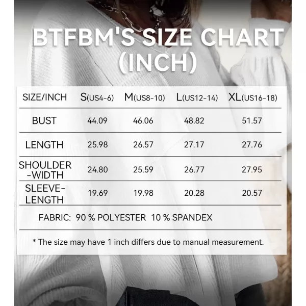 BTFBM Womens Casual V Neck Ribbed Knit Shirts 2024 Fall Pullover Tunic Tops Loose Balloon Long Sleeve Blouses TopSolid White