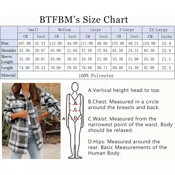 BTFBM Womens Long Sleeve Button Down Jackets Plaid Flannel Shirts Tops Casual Lapel V Neck Oversized Shackets Blouses TopPlaid Black