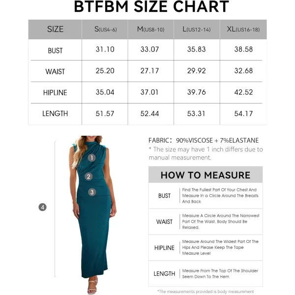BTFBM Womens Ruched Bodycon Dress Summer Casual Sleeveless Back Slit Elegant Club Evening Party Cocktail Maxi DressesSolid Dark Blue