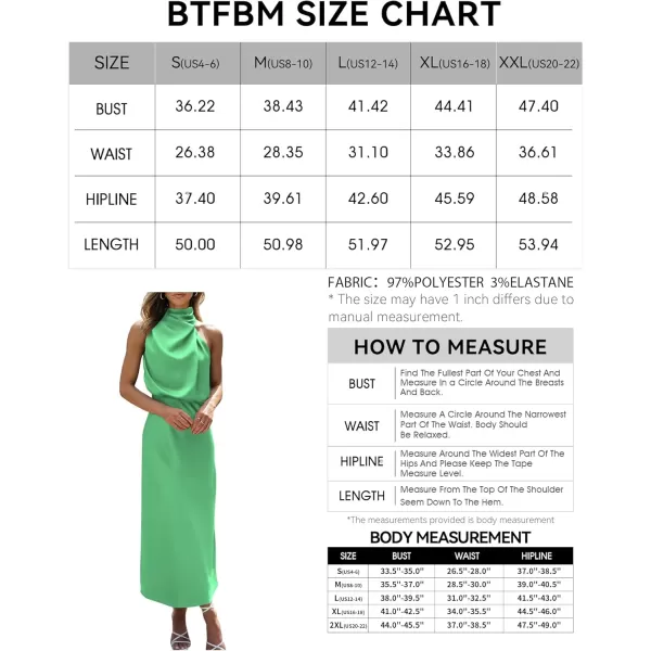 BTFBM Womens Sleeveless Cocktail Dresses Mock Neck Keyhole Elastic High Waist Wedding Guest Evening Party Maxi DressSolid Grass Green