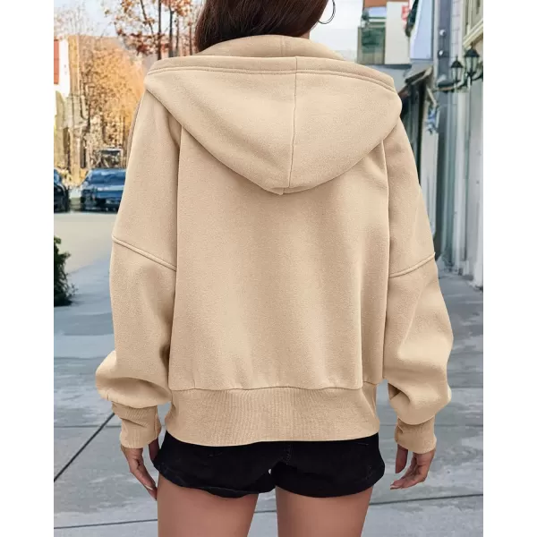 BTFBM Womens Zip Up Hoodies Long Sleeve Fashion Sweatshirt Fleece Y2K Hooded Jacket 2024 Trendy Fall Winter ClothesApricot