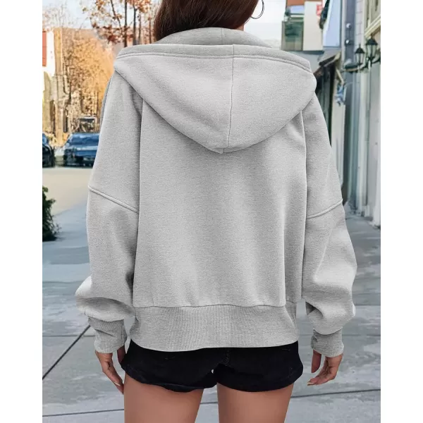 BTFBM Womens Zip Up Hoodies Long Sleeve Fashion Sweatshirt Fleece Y2K Hooded Jacket 2024 Trendy Fall Winter ClothesGrey