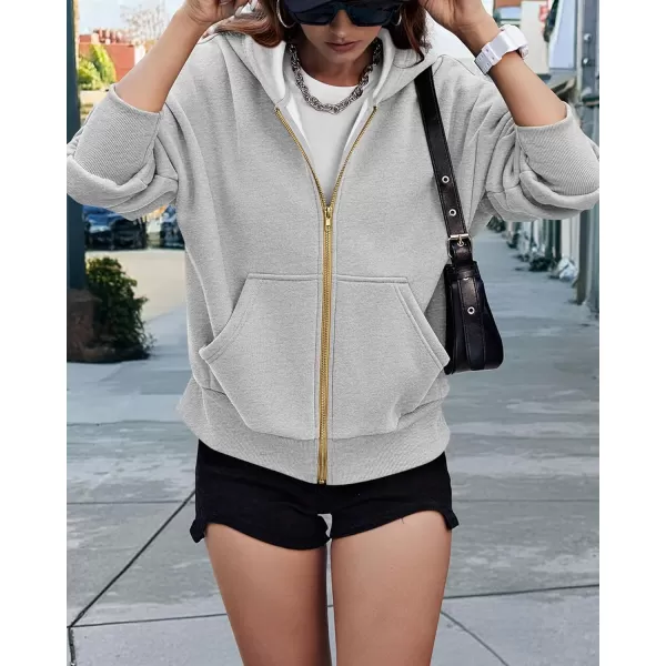 BTFBM Womens Zip Up Hoodies Long Sleeve Fashion Sweatshirt Fleece Y2K Hooded Jacket 2024 Trendy Fall Winter ClothesGrey