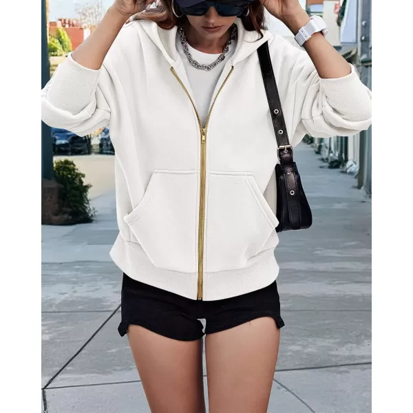 BTFBM Womens Zip Up Hoodies Long Sleeve Fashion Sweatshirt Fleece Y2K Hooded Jacket 2024 Trendy Fall Winter ClothesWhite