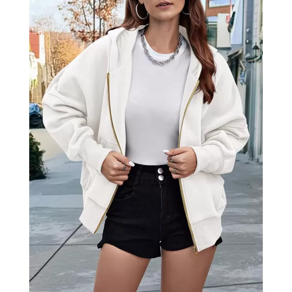 BTFBM Womens Zip Up Hoodies Long Sleeve Fashion Sweatshirt Fleece Y2K Hooded Jacket 2024 Trendy Fall Winter ClothesWhite