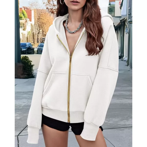 BTFBM Womens Zip Up Hoodies Long Sleeve Fashion Sweatshirt Fleece Y2K Hooded Jacket 2024 Trendy Fall Winter ClothesWhite