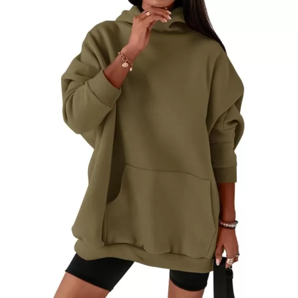 BTFBM Women Oversized Hoodies Pullover Fleece Hooded Sweatshirt Casual Long Sleeve Tops Sweater Fall Winter Fashion 2024Solid Army Green