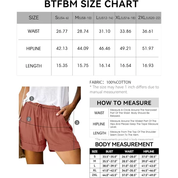 BTFBM Women 2024 Casual Shorts Solid Color Elastic Waist Drawstring Pockets Lightweight Summer Beach Short Lounge PantsPink