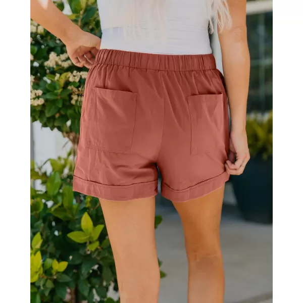 BTFBM Women 2024 Casual Shorts Solid Color Elastic Waist Drawstring Pockets Lightweight Summer Beach Short Lounge PantsPink