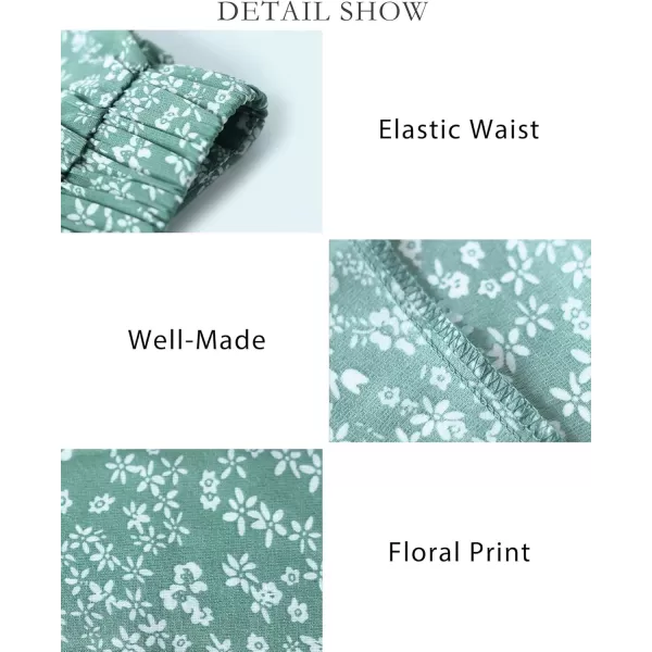 BTFBM Women 2024 Summer Spring Boho Long Skirts Dress Floral Print Elastic Waist Split Ruffle High Low Beach Maxi SkirtPrint Floral Green