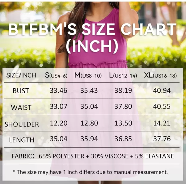 BTFBM Women Sleeveless Summer Dress 2024 Crewneck Ribbed Knit Ruffle Swing Button Down Beach Sun Mini Tank Short DressesTiered Rose Red