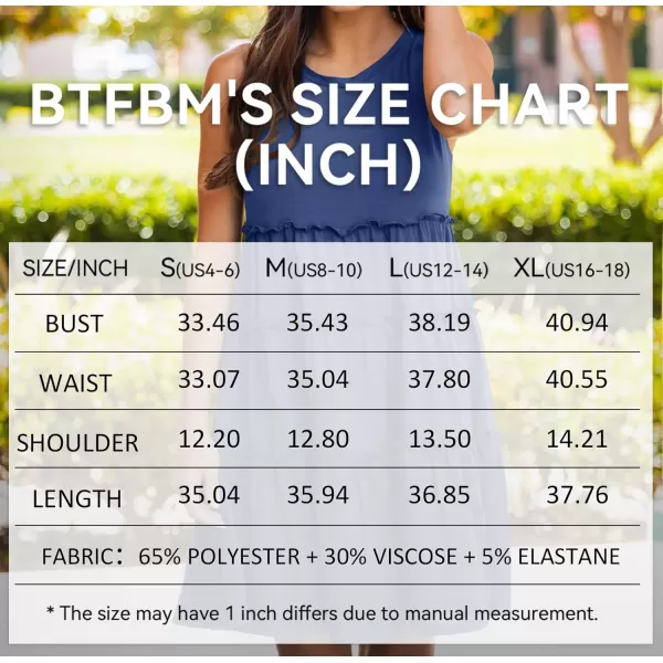 BTFBM Women Sleeveless Summer Dress 2024 Crewneck Ribbed Knit Ruffle Swing Button Down Beach Sun Mini Tank Short DressesTiered Royal Blue