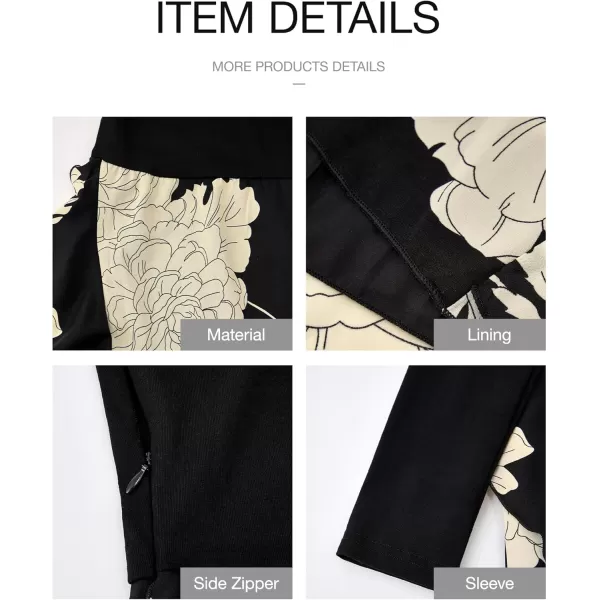 BTFBM Womens Fall Fashion 2024 Floral Maxi Dress Casual Crewneck Long Sleeve Ruffle Flowy Cocktail Wedding Guest DressesWhite Floral Black