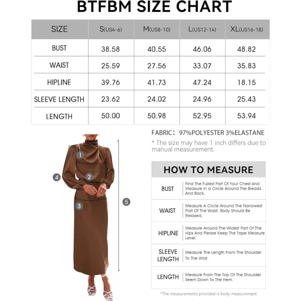 BTFBM Womens Mock Neck Satin Dress Elegant Long Sleeve Elastic High Waist Formal Wedding Cocktail Party Maxi DressesSolid Khaki