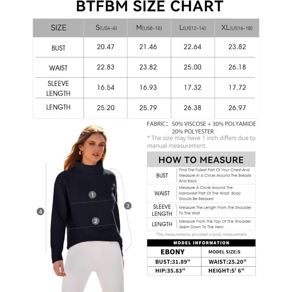 BTFBM Women Cozy Long Sleeve Mock Neck Fashion Sweaters Soft Solid Color Ribbed Knit Casual Fall Winter Pullover SweaterSolid Navy