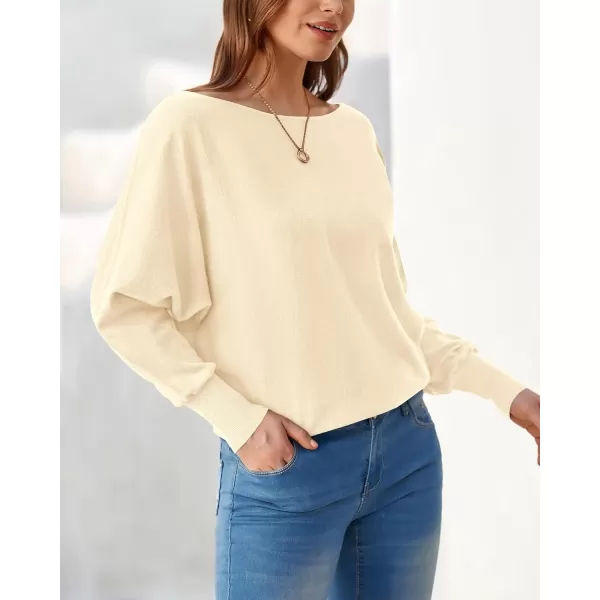 BTFBM Womens Trendy Off Shoulder Sweater 2024 Fall Long Sleeve Casual Loose Tunics Asymmetrical Pullover Going Out TopsBeige White
