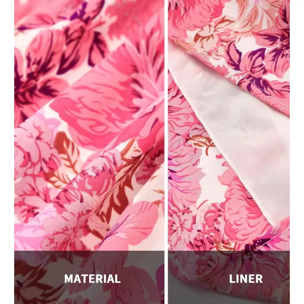 BTFBM 2024 Women One Shoulder Casual Summer Dresses Floral Boho High Waist Beach Ruffle Tiered A Line Flowy Mini DressFloral Pink White