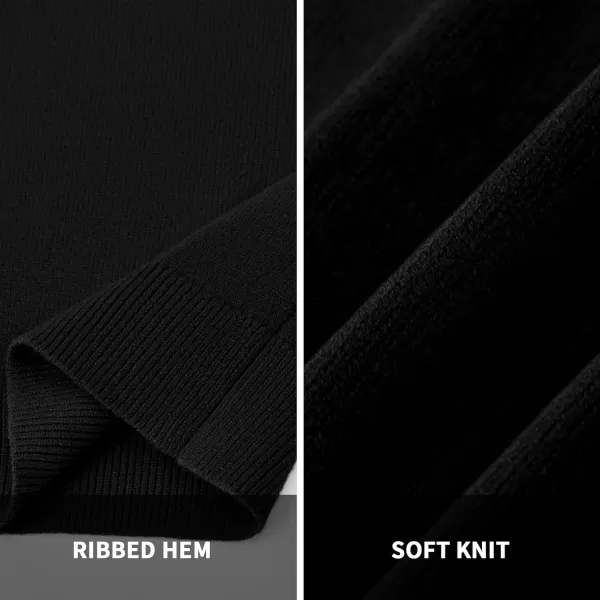 BTFBM Fall Sweaters for Women 2024 Trendy Casual Crew Neck Long Sleeve Loose Ribbed Knit Sweater Pullover Jumper TopsSolid Black